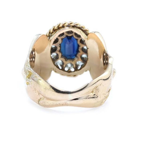 Antique Sapphire and Diamond Cluster Dress Ring