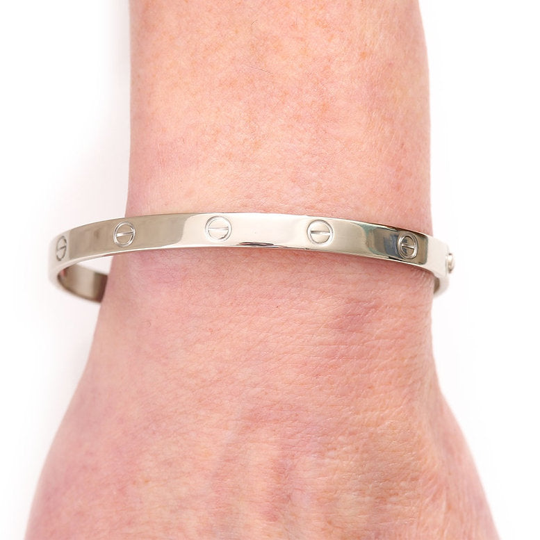 Vintage Cartier 18ct White Gold Love Bangle Bracelet with screwdriver