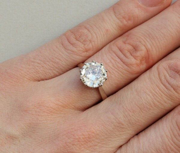 Vintage 4.78ct Diamond Solitaire Engagement Ring, Colour K-L, Clarity SI