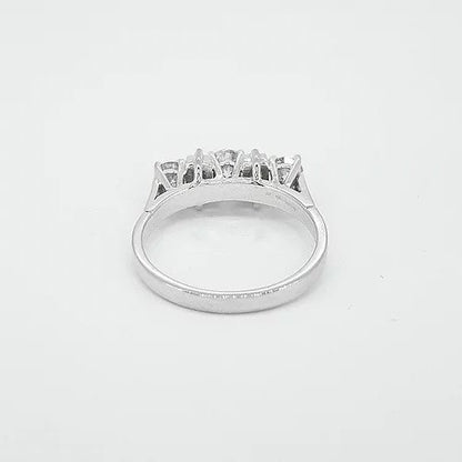 Brilliant and Baguette Cut Diamond Five Stone Ring, 0.75 carats, in 18ct white gold