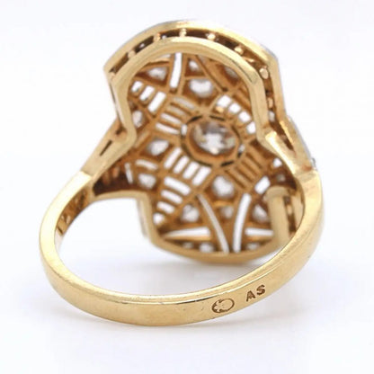 Antique Old Cut Diamond Plaque Ring