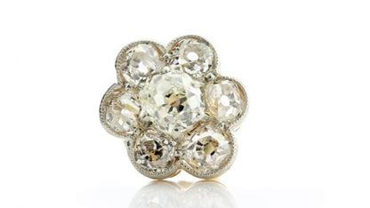 Antique Victorian Old Cut Diamond Floral Cluster Earrings, 1.44 carats