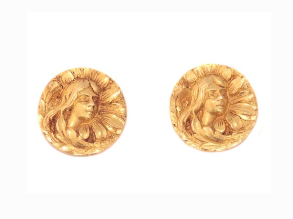 Art Nouveau 18ct Yellow Gold Cufflinks