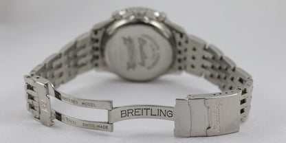 Breitling Navitimer A41330 Montbrillant 38mm Chronograph Automatic Watch, cream face, chronograph and date functions, sapphire crystal, Steel bracelet with deployment buckle, with Breitling papers, 2003