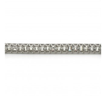 Emerald-Cut Diamond and Platinum Line Bracelet, 14.84 carat total
