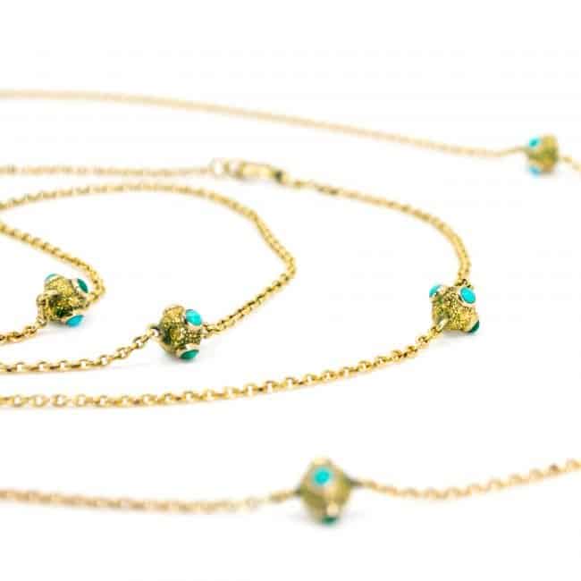 Antique Victorian Turquoise and Gold Necklace