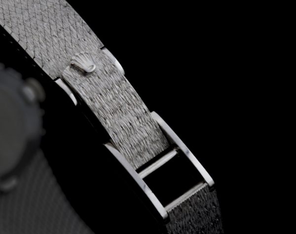 Vintage Rolex 18ct White Gold Manual Watch with Diamond Bezel