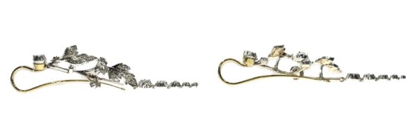 Antique Victorian Rose Cut Diamond Chandelier Earrings