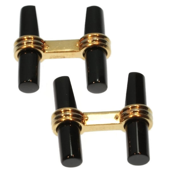 Vintage Van Cleef and Arpels Onyx and Gold Cufflinks