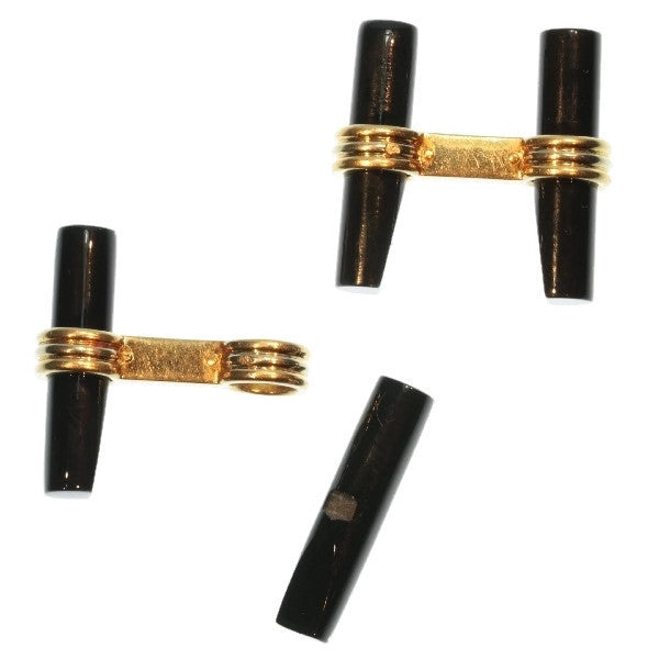 Vintage Van Cleef and Arpels Onyx and Gold Cufflinks