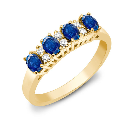 Diamond Sapphire 9k Row Ring 16018-8700