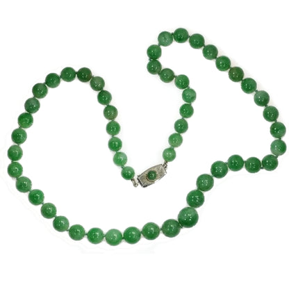 Antique Art Deco Certified Jadeite Necklace