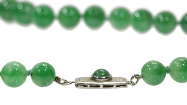 Antique Art Deco Certified Jadeite Necklace