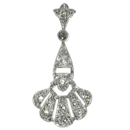 Antique Art Deco Platinum Diamond Pendant