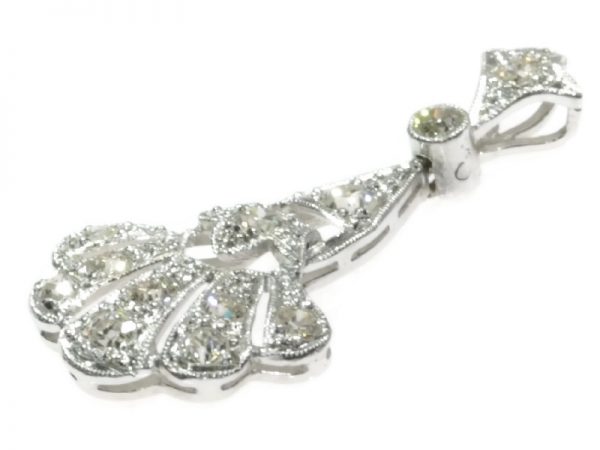 Antique Art Deco Platinum Diamond Pendant
