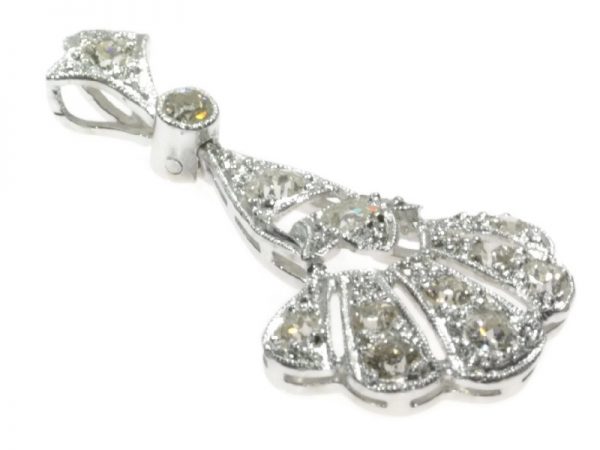 Antique Art Deco Platinum Diamond Pendant