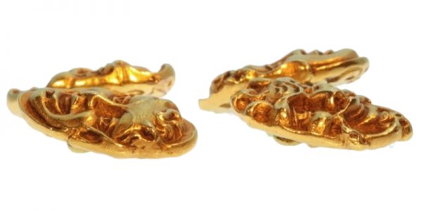 French Antique Victorian Portrait Cufflinks, 18ct Yellow Gold, Circa 1890