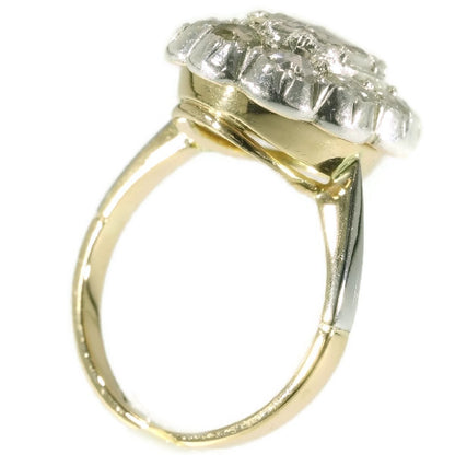 Antique Victorian Large Rose Cut Diamond Cluster Ring
