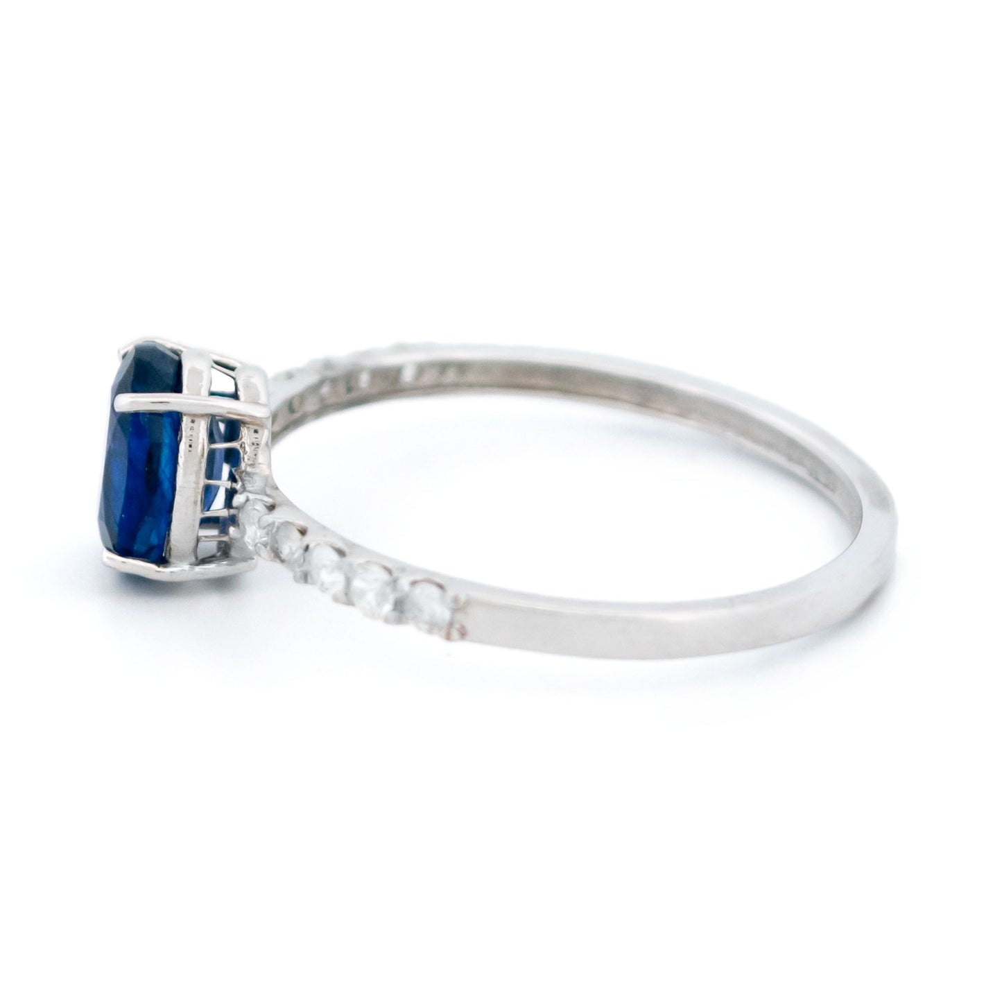 1ct Oval Blue Sapphire Solitaire Engagement Ring