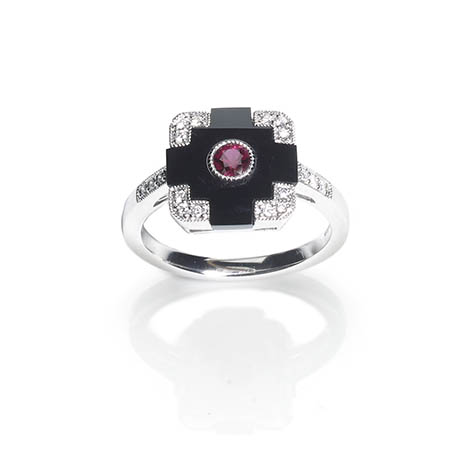 Art Deco Style Onyx Ring