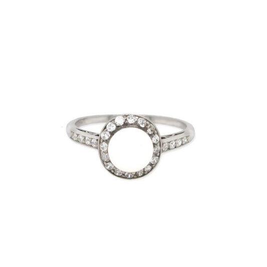 Pearl and Diamond Cluster Ring set in Platinum