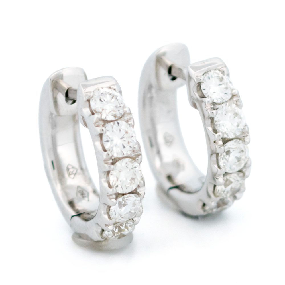 1ct Diamond Creole Huggie Earrings