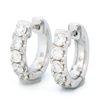 1ct Diamond Creole Huggie Earrings