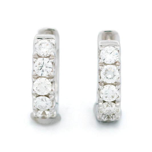 1ct Diamond Creole Huggie Earrings