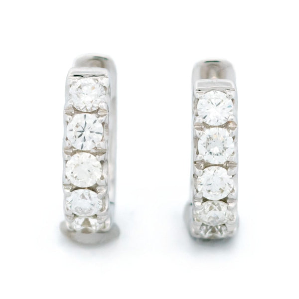 1ct Diamond Creole Huggie Earrings