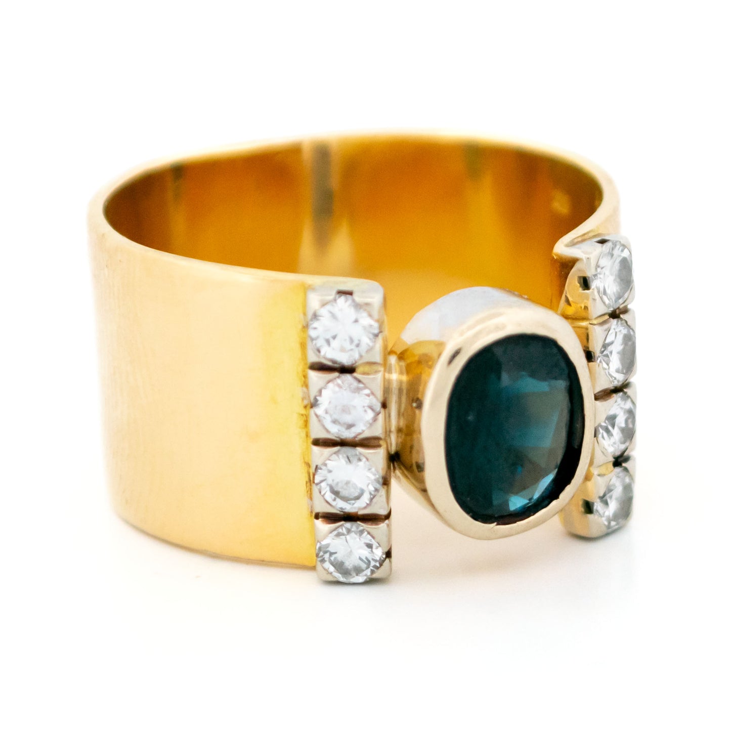 Diamond Sapphire 18k Band Ring 16229-8756