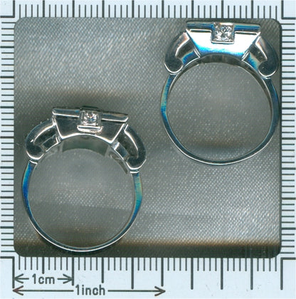 Unique Ring Pair of Original Vintage Emerald and Diamond Platinum Ring and Dummy Model