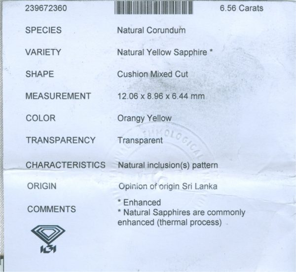 Vintage 6.56ct Certified Natural Yellow Sapphire and Diamond Gold Cocktail Ring