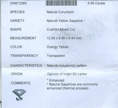 Vintage 6.56ct Certified Natural Yellow Sapphire and Diamond Gold Cocktail Ring