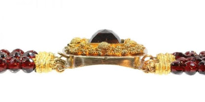 Antique Victorian Gold Filigree Garnet Necklace