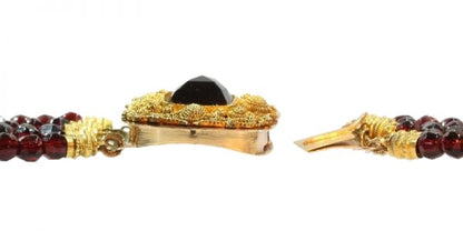 Antique Victorian Gold Filigree Garnet Necklace