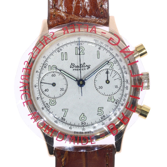 Vintage Breitling Premier Men's Wristwatch In 18 Carat Rose Gold