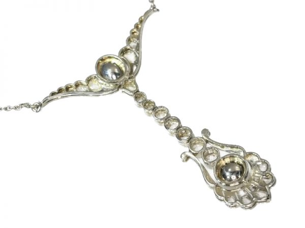 Antique Belle Epoque Diamond Pendant, White Gold