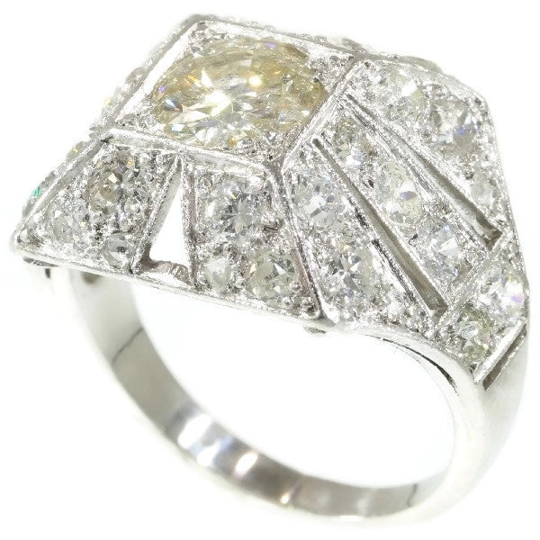 Sparkling Vintage Art Deco 3.78ct Diamond Cocktail Engagement Ring