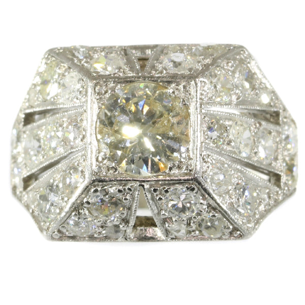 Sparkling Vintage Art Deco 3.78ct Diamond Cocktail Engagement Ring