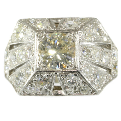 Sparkling Vintage Art Deco 3.78ct Diamond Cocktail Engagement Ring