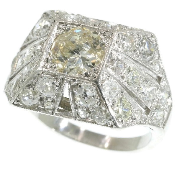 Sparkling Vintage Art Deco 3.78ct Diamond Cocktail Engagement Ring