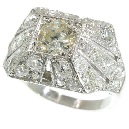 Sparkling Vintage Art Deco 3.78ct Diamond Cocktail Engagement Ring