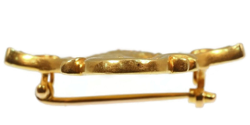 Art Nouveau Old Cut Diamond and 18ct Yellow Gold Brooch Pendant