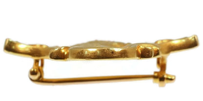 Art Nouveau Old Cut Diamond and 18ct Yellow Gold Brooch Pendant