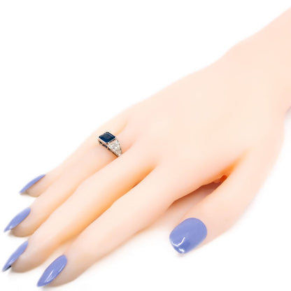 Vintage 1.94 Carat Sapphire And Diamond Ring In Platinum