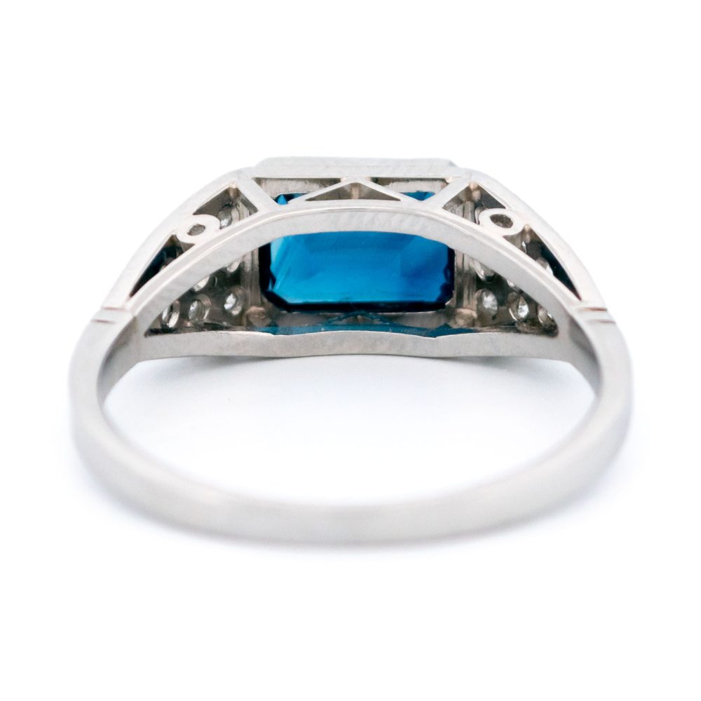 Vintage 1.94 Carat Sapphire And Diamond Ring In Platinum