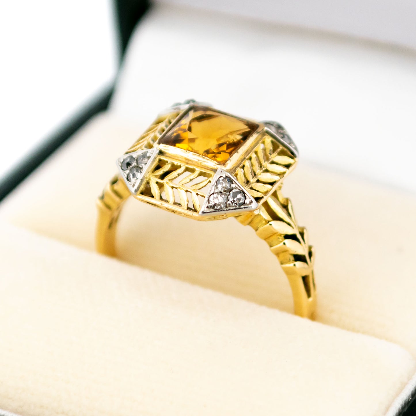 Citrine Diamond 18k Ring 16412-8843