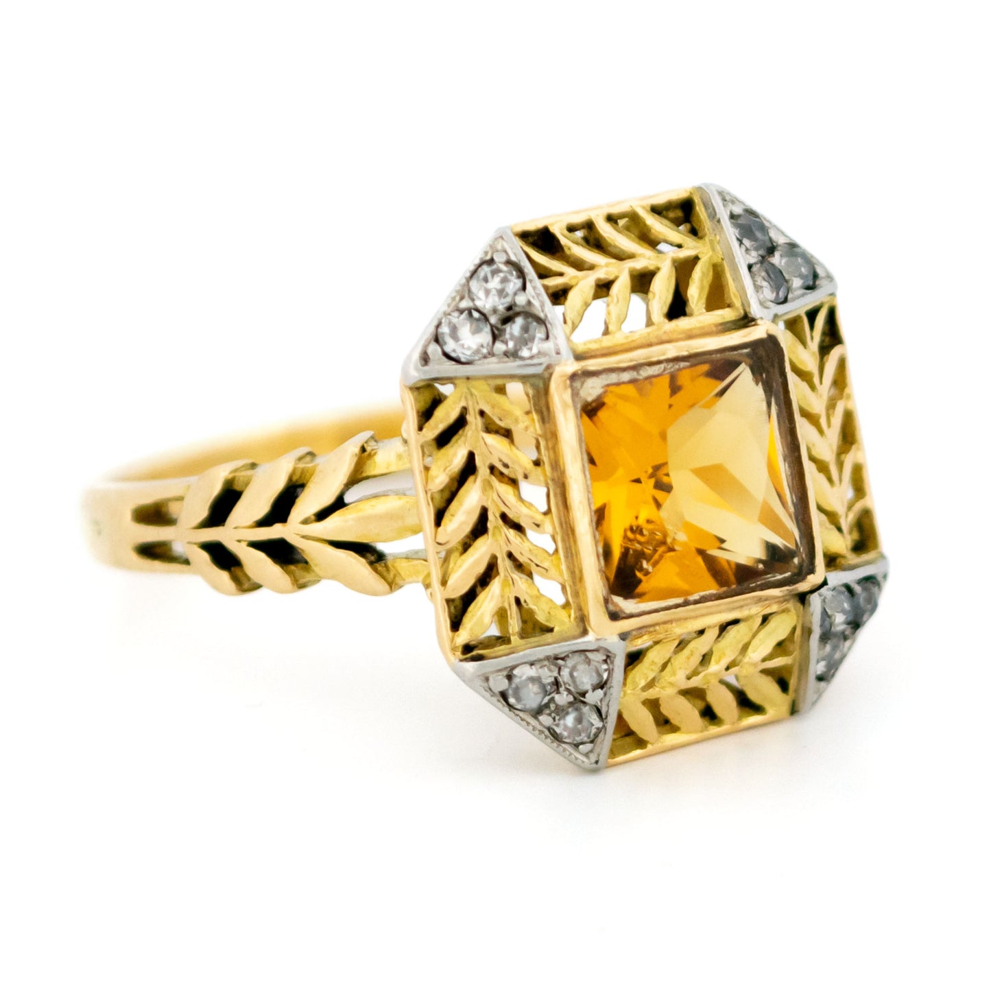 Citrine Diamond 18k Ring 16412-8843