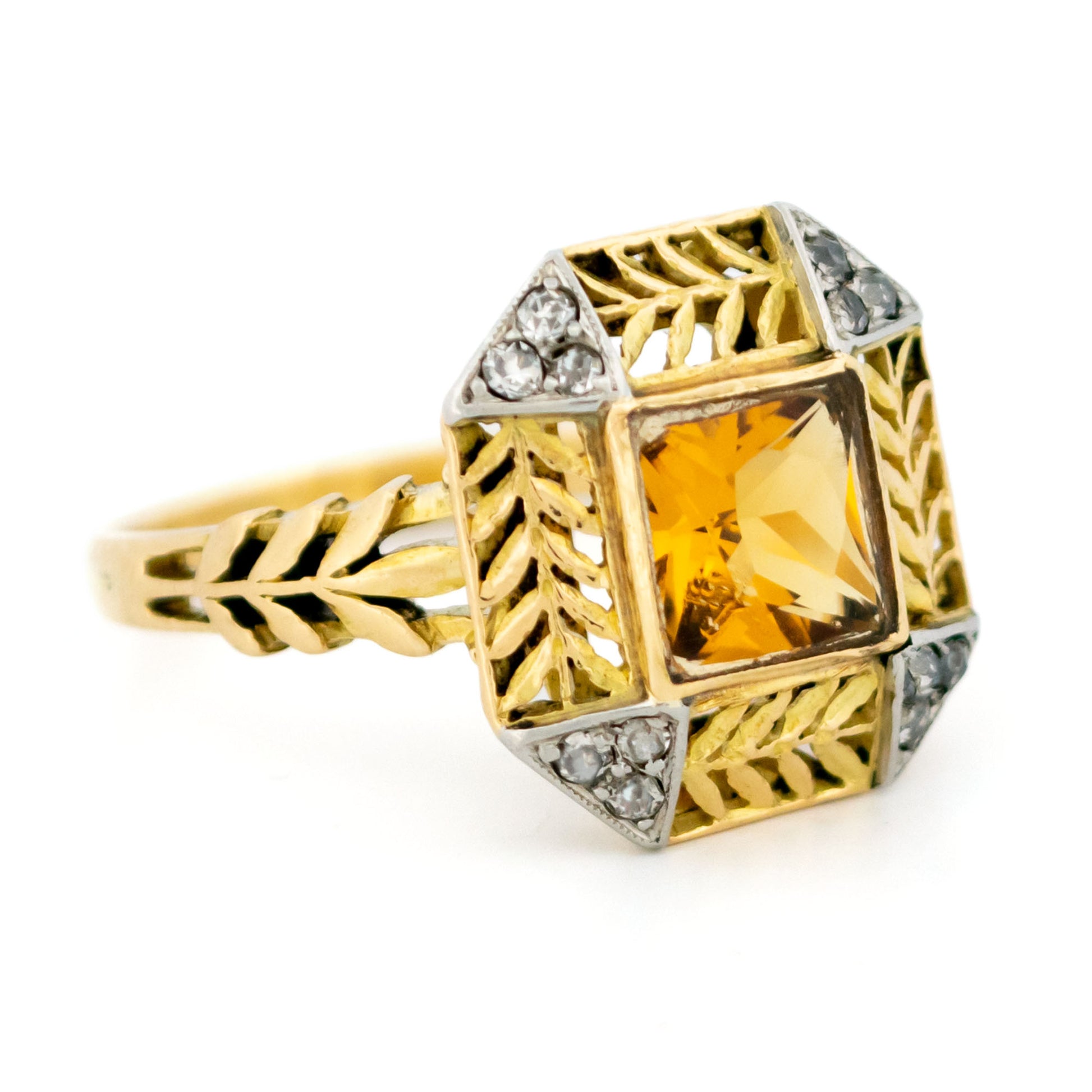 Citrine Diamond 18k Ring 16412-8843