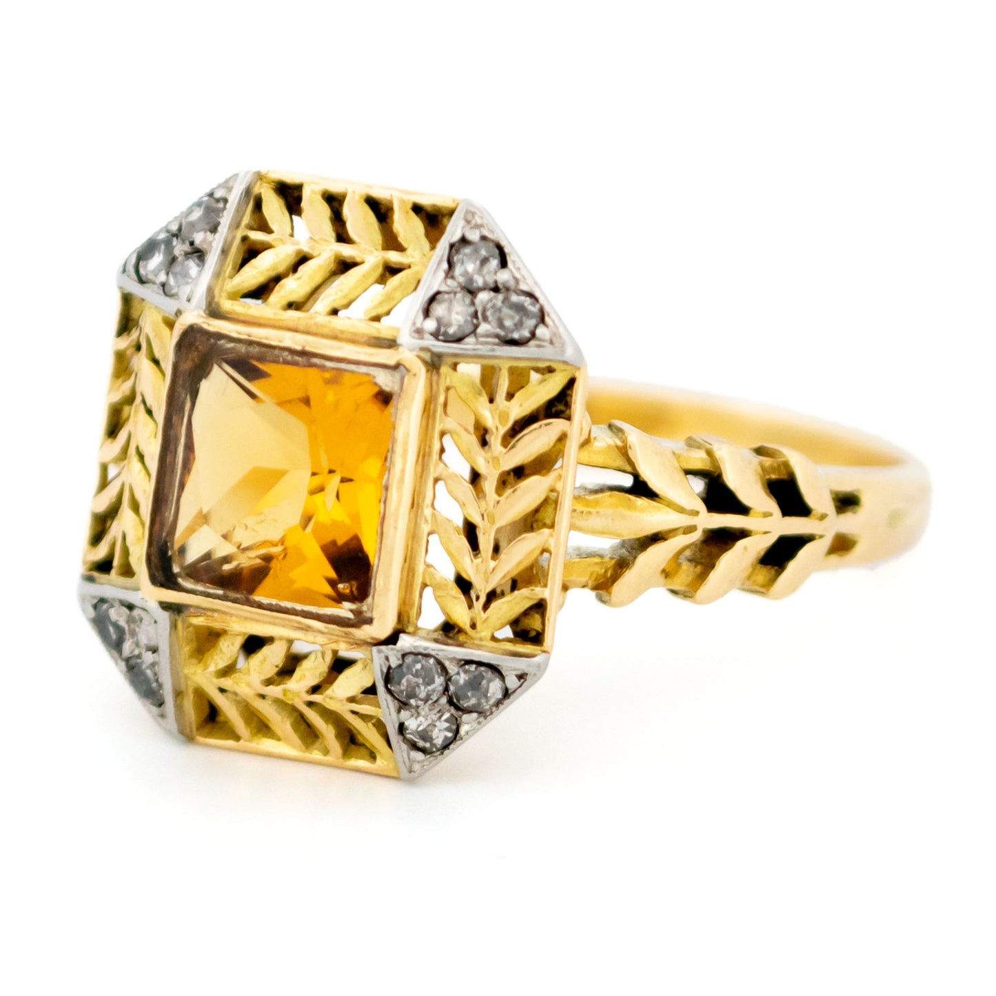 Citrine Diamond 18k Ring 16412-8843